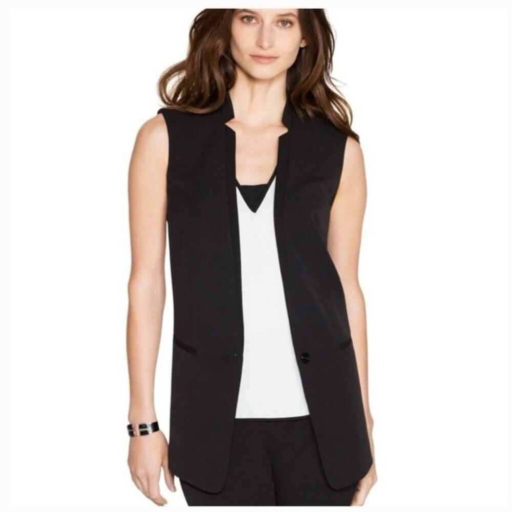 White House Black Market Blazer Vest Black Size 4